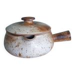 Caquelon couvert soupire en grs de puisaye sign jean - pierre prud homme
