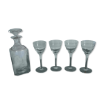 Carafe et ses 4 verres  pied apritifs