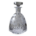 Carafe ancienne en cristal taill� et cisel� � d�cor floral, boh�me, xix - xxe
