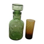 Carafe anne 70 avec son verre  orangeade ambr