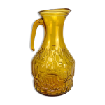 Carafe bormioli rocco en verre ambr dstructur 70's