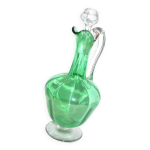 Carafe canette en cristal  ctes vnitiennes couleur vert pichet  vin ancien