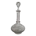 Carafe  dcanter gondole en cristal fort, ctes plates, baccarat, art dco 1907
