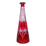 Carafe � liqueur en cristal doubl� overlay rouge saint - louis h21, 5cm