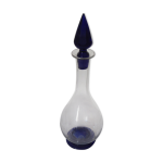 Carafe a liqueur verre taill transparent et bleu cobalt