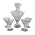 Carafe � porto en cristal taill� de boh�me et ses 4 verres
