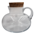 Carafe ronde en verre avec bouchon en lige