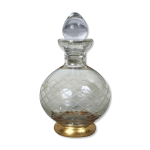 Carafe en verre cisel� et dor�, vers 1940