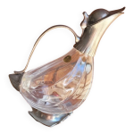 Carafe à vin cristal et métal argenté Carafe à vin cristal et métal argenté
