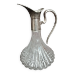 Carafe a vin en verre et metal argente Carafe a vin en verre et metal argente