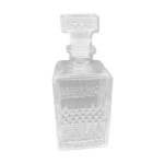 Carafe  whisky flacon pichet bouchon dcor losanges, pointes, annes 1960, 1970, verre