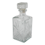 Carafe  whisky en verre cisel 1970