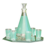 Carafe  whisky vintage 50's, avec son service  liqueur bvb france