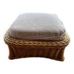 Carr pouf ou repose pied en rotin