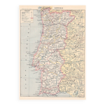 Carte ancienne portugal fin 19me