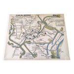Carte ancienne strasbourg monuments et rseau tramways