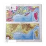 Carte corse et mditerrane sud france vintage 43x43cm de 1950