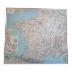 Carte routire  michelin  vintage annes 80 encadre, 111 cm x 100 cm
