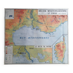 Carte scolaire vintage mdi france mditerrane corse massif central