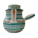 Casserole  manche et couvercle en cramique par robert picault pour vallauris