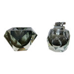 Cendrier et briquet de table en verre de murano 1970