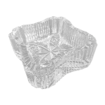 Cendrier coupe en cristal avec motifs de forme massive carr 16 cm