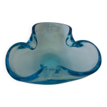 Cendrier coupe vide - poche trilobé en verre bleu turquoise murano Cendrier coupe vide - poche trilobé en verre bleu turquoise murano