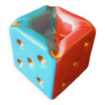 Cendrier en forme de d� en c�ramique de vallauris ann�e 50