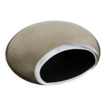 Cendrier galet space age dominique imbert en inox poli 1970