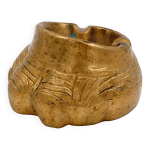 Cendrier pied d'lphant en bronze dor 1970s