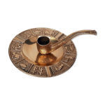 Cendrier et porte bougie en bronze avec les 12 signes astrologiques du zodiaque