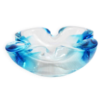 Cendrier en verre de murano bleu