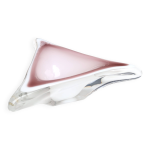 Cendrier vide poche murano en verre blanc et rose, ann�es 70