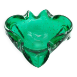 Cendrier ou vide poche en verre de murano bullicante vert émeraudes des années 60 Cendrier ou vide poche en verre de murano bullicante vert émeraudes des années 60