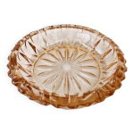 Cendrier vide poche vintage luminarc en verre cisel� rosaline rose