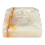 Cendrier vintage en onyx massif pierre naturelle sculpt�e, ann�es 60 / 70