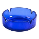 Cendrier vintage en verre bleu