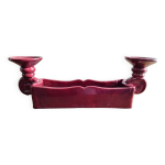 Centre de table, 2 bougeoirs en céramique rouge Centre de table, 2 bougeoirs en céramique rouge