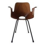Chaise accoudoir mda en bois et mtal de vittorio nobili pour fratelli tagliablue, italie 1950