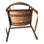 Chaise accoudoir en merisier massif annes 1960