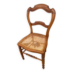 Chaise ancienne louis philippe bois + assise canne vintage