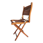 Chaise ancienne pliante 2 positions en bois latt