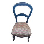 Chaise d'appoint vintage en bois courbé assise rembourrée et tissu écossa Chaise d'appoint vintage en bois courbé assise rembourrée et tissu écossa