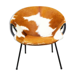 Chaise ballon en cuir 1950