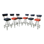 Chaises de bar eiffel des annes 50 dans le style frederick weinberg - lot de 6