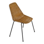 Chaise basket en rotin et metal g. franco legler