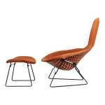 Chaise bird et ottoman par harry bertoia pour knoll inc. / knoll international, annes 1960