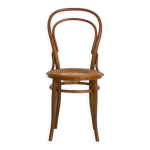 Chaise bistrot avec accoudoirs en bois cintr et assise en cannage