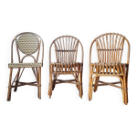 Chaises bistrot anciennes rotin maison hardy