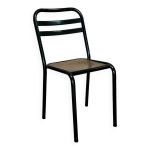 Chaise bistrot, d'atelier vintage en bois et métal laqué vert Chaise bistrot, d'atelier vintage en bois et métal laqué vert